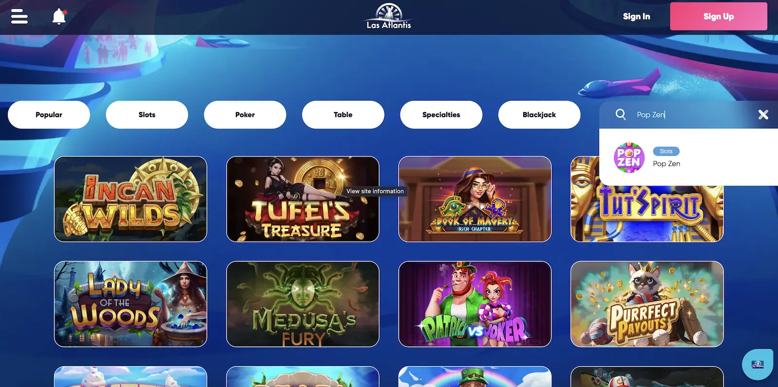 Las Atlantis bGaming selection Las Atlantis bGaming games