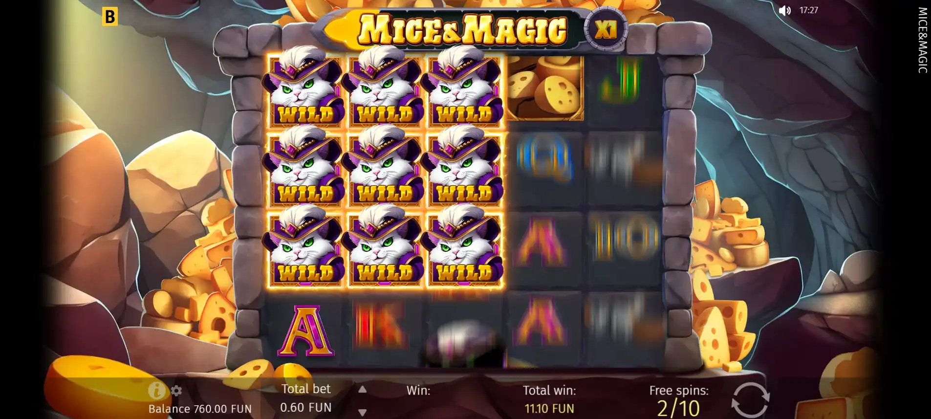 Mice & Magic Wonder Spin from bGaming A gameplay image of bGaming's Mice & Magic Wonder Spin