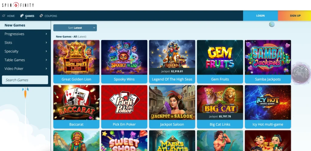 Spinfinity no deposit bonus