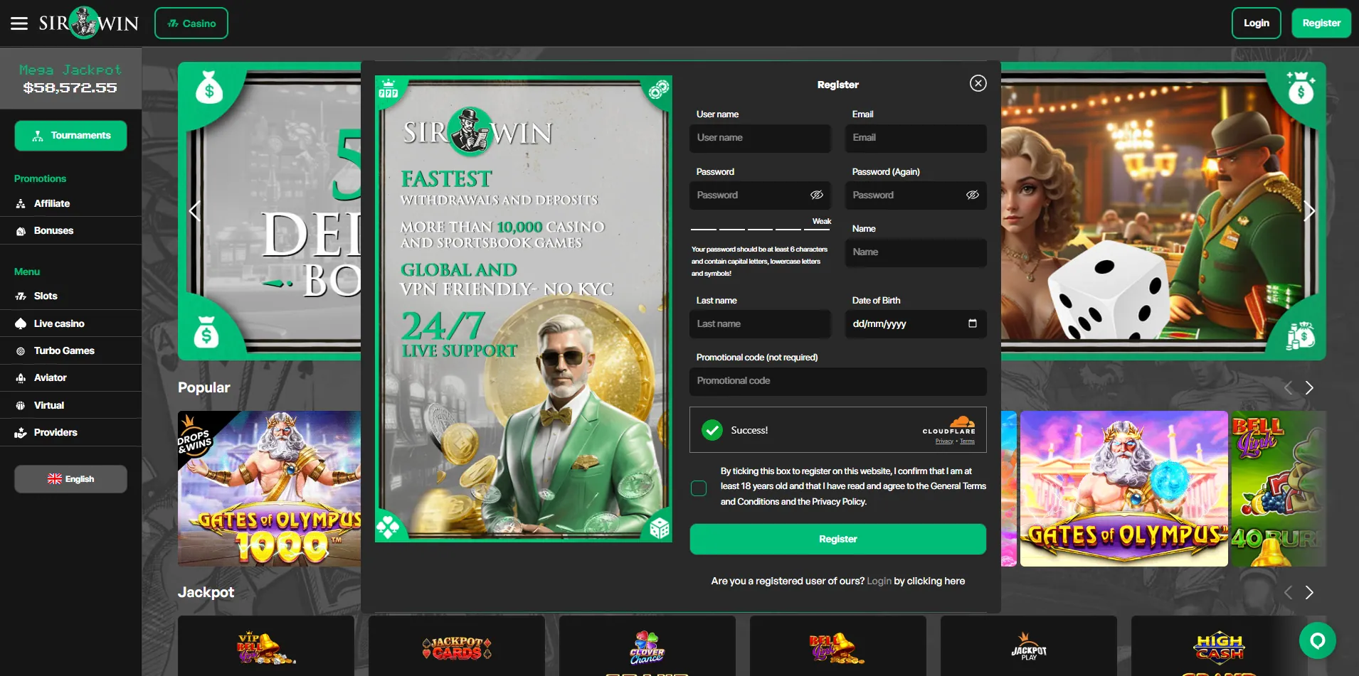 Sirwin Sign Up A screenshot of sign up page of Sirwin